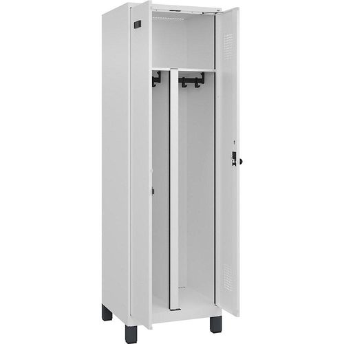 4067521948453 - Schwarz-Weiß-Spind Evolo PLUS 1 Abteil Trennwand verkürzt weiß B 600 mm mit breiten Füßen Sicherheits-Drehriegel kaiserkraft 4067521948453 - Schwarz-Weiß-Spind Evolo PLUS 1 Abteil Trennwand verkürzt weiß B 600 mm mit breiten Füßen Sicherheits-Drehriegel kaiserkraft