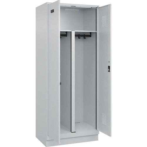 4067521994658 - Schwarz-Weiß-Spind Evolo PLUS 1 Abteil Trennwand verkürzt lichtgrau B 800 mm mit Bodensockel Zylinderschloss kaiserkraft 4067521994658 - Schwarz-Weiß-Spind Evolo PLUS 1 Abteil Trennwand verkürzt lichtgrau B 800 mm mit Bodensockel Zylinderschloss kaiserkraft