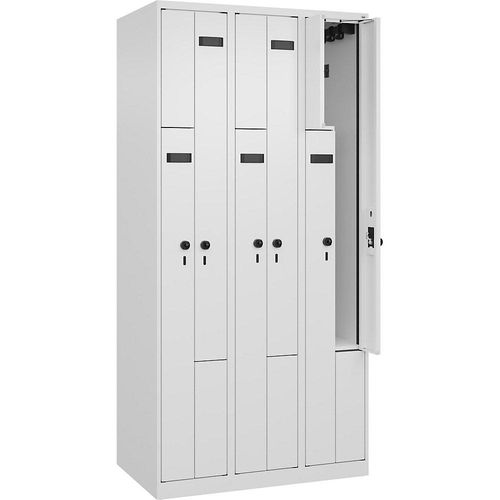 4068192655527 - Z-Spind Evolo PLUS 3 Abteile weiß B 900 mm 6 Fächer mit Bodengleitern Sicherheits-Drehriegel kaiserkraft 4068192655527 - Z-Spind Evolo PLUS 3 Abteile weiß B 900 mm 6 Fächer mit Bodengleitern Sicherheits-Drehriegel kaiserkraft