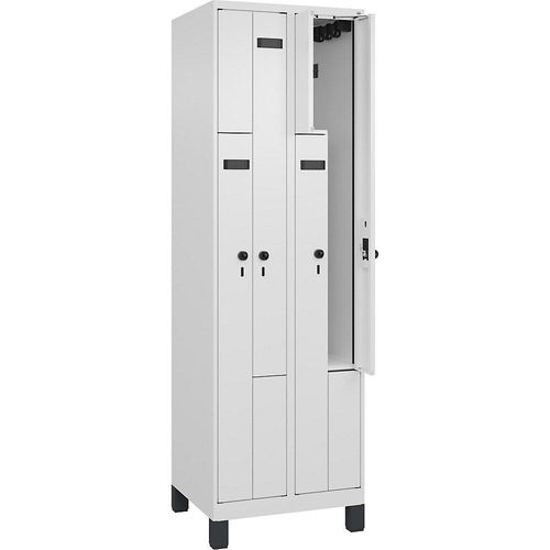 4068192652267 - Z-Spind Evolo PLUS 2 Abteile weiß B 600 mm 4 Fächer mit breiten Füßen Sicherheits-Drehriegel kaiserkraft 4068192652267 - Z-Spind Evolo PLUS 2 Abteile weiß B 600 mm 4 Fächer mit breiten Füßen Sicherheits-Drehriegel kaiserkraft