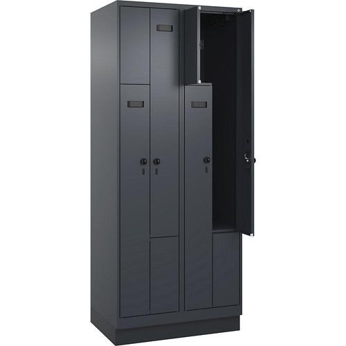 4068192626336 - Z-Spind Evolo PLUS 2 Abteile grau B 800 mm 4 Fächer mit Bodensockel Sicherheits-Drehriegel kaiserkraft 4068192626336 - Z-Spind Evolo PLUS 2 Abteile grau B 800 mm 4 Fächer mit Bodensockel Sicherheits-Drehriegel kaiserkraft