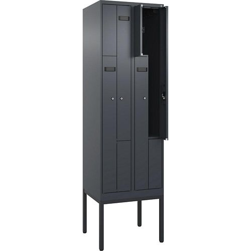 4068192986874 - Z-Spind Evolo PLUS 2 Abteile grau B 600 mm 4 Fächer mit schmalen Füßen Zylinderschloss kaiserkraft 4068192986874 - Z-Spind Evolo PLUS 2 Abteile grau B 600 mm 4 Fächer mit schmalen Füßen Zylinderschloss kaiserkraft