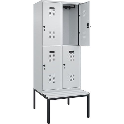 4068192365051 - Doppelstock-Spind Evolo PLUS Sitzbank 2 Abteile lichtgrau lichtgrau B 800 mm Sicherheits-Drehriegel mit untergebauter Sitzbank Kunststoff kaiserkraft 4068192365051 - Doppelstock-Spind Evolo PLUS Sitzbank 2 Abteile lichtgrau lichtgrau B 800 mm Sicherheits-Drehriegel mit untergebauter Sitzbank Kunststoff kaiserkraft