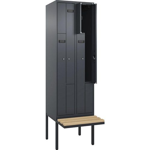 4068192986898 - Z-Spind Evolo PLUS Sitzbank 2 Abteile grau B 600 mm Zylinderschloss mit auskragender Sitzbank Buche kaiserkraft 4068192986898 - Z-Spind Evolo PLUS Sitzbank 2 Abteile grau B 600 mm Zylinderschloss mit auskragender Sitzbank Buche kaiserkraft