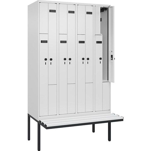 4068427101836 - Z-Spind Evolo PLUS Sitzbank 4 Abteile weiß B 1200 mm Sicherheits-Drehriegel mit auskragender Sitzbank Kunststoff kaiserkraft 4068427101836 - Z-Spind Evolo PLUS Sitzbank 4 Abteile weiß B 1200 mm Sicherheits-Drehriegel mit auskragender Sitzbank Kunststoff kaiserkraft