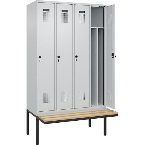 4068192197478 - Schwarz-Weiß-Spind Evolo PLUS Sitzbank schmal 4 Abteile Trennwand verkürzt lichtgrau lichtgrau B 1200 mm Sicherheits-Drehriegel mit auskragender Sitzbank Buche kaiserkraft 4068192197478 - Schwarz-Weiß-Spind Evolo PLUS Sitzbank schmal 4 Abteile Trennwand verkürzt lichtgrau lichtgrau B 1200 mm Sicherheits-Drehriegel mit auskragender Sitzbank Buche kaiserkraft