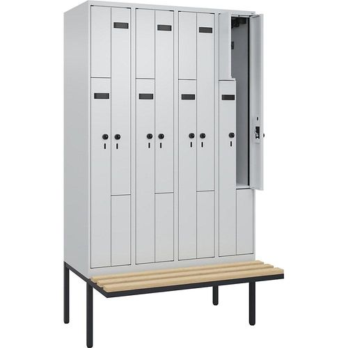 4068192909125 - Z-Spind Evolo PLUS Sitzbank 4 Abteile lichtgrau lichtgrau B 1200 mm Sicherheits-Drehriegel mit auskragender Sitzbank Buche kaiserkraft 4068192909125 - Z-Spind Evolo PLUS Sitzbank 4 Abteile lichtgrau lichtgrau B 1200 mm Sicherheits-Drehriegel mit auskragender Sitzbank Buche kaiserkraft