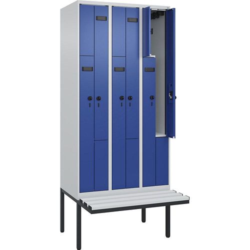 4068427099997 - Z-Spind Evolo PLUS Sitzbank 3 Abteile lichtgrau enzianblau B 900 mm Sicherheits-Drehriegel mit auskragender Sitzbank Kunststoff kaiserkraft 4068427099997 - Z-Spind Evolo PLUS Sitzbank 3 Abteile lichtgrau enzianblau B 900 mm Sicherheits-Drehriegel mit auskragender Sitzbank Kunststoff kaiserkraft