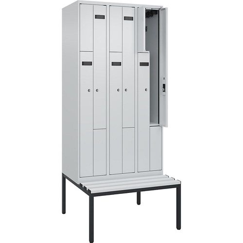 4068427111958 - Z-Spind Evolo PLUS Sitzbank 3 Abteile lichtgrau lichtgrau B 900 mm Zylinderschloss mit untergebauter Sitzbank Kunststoff kaiserkraft 4068427111958 - Z-Spind Evolo PLUS Sitzbank 3 Abteile lichtgrau lichtgrau B 900 mm Zylinderschloss mit untergebauter Sitzbank Kunststoff kaiserkraft