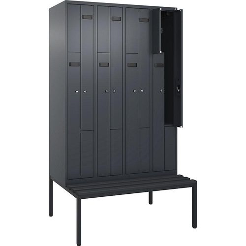 4068427113686 - Z-Spind Evolo PLUS Sitzbank 4 Abteile grau B 1200 mm Zylinderschloss mit untergebauter Sitzbank Kunststoff kaiserkraft 4068427113686 - Z-Spind Evolo PLUS Sitzbank 4 Abteile grau B 1200 mm Zylinderschloss mit untergebauter Sitzbank Kunststoff kaiserkraft