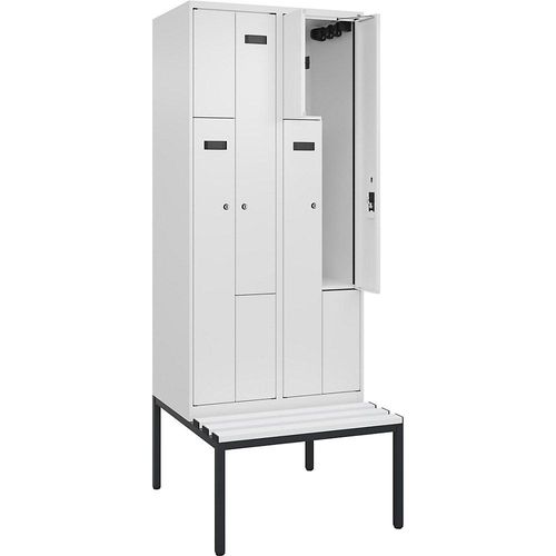 4068427111170 - Z-Spind Evolo PLUS Sitzbank 2 Abteile weiß B 800 mm Zylinderschloss mit untergebauter Sitzbank Kunststoff kaiserkraft 4068427111170 - Z-Spind Evolo PLUS Sitzbank 2 Abteile weiß B 800 mm Zylinderschloss mit untergebauter Sitzbank Kunststoff kaiserkraft