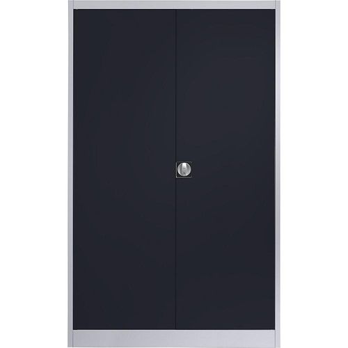 4250633302415 - mauser Stahlschrank mit Flügeltüren 4 Fachböden Breite 1200 mm weißaluminium   anthrazitgrau Außentiefe 500 mm