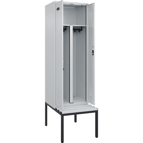 4068192396420 - Schwarz-Weiß-Spind Evolo PLUS Sitzbank 2 Abteile Trennwand verkürzt lichtgrau lichtgrau B 600 mm Zylinderschloss mit untergebauter Sitzbank Kunststoff kaiserkraft 4068192396420 - Schwarz-Weiß-Spind Evolo PLUS Sitzbank 2 Abteile Trennwand verkürzt lichtgrau lichtgrau B 600 mm Zylinderschloss mit untergebauter Sitzbank Kunststoff kaiserkraft