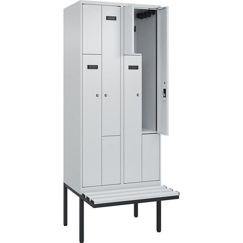 4068427099485 - Z-Spind Evolo PLUS Sitzbank 2 Abteile lichtgrau lichtgrau B 800 mm Zylinderschloss mit auskragender Sitzbank Kunststoff kaiserkraft 4068427099485 - Z-Spind Evolo PLUS Sitzbank 2 Abteile lichtgrau lichtgrau B 800 mm Zylinderschloss mit auskragender Sitzbank Kunststoff kaiserkraft