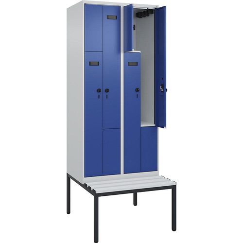 4068427110760 - Z-Spind Evolo PLUS Sitzbank 2 Abteile lichtgrau enzianblau B 800 mm Sicherheits-Drehriegel mit untergebauter Sitzbank Kunststoff kaiserkraft 4068427110760 - Z-Spind Evolo PLUS Sitzbank 2 Abteile lichtgrau enzianblau B 800 mm Sicherheits-Drehriegel mit untergebauter Sitzbank Kunststoff kaiserkraft