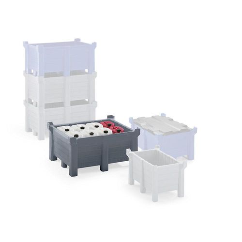 4055661013797 - Transport- und Stapelbehälter aus PE Auflast 2500 kg LxB 1200 x 1000 mm grau kaiserkraft