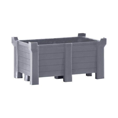 4055661013858 - Transport- und Stapelbehälter aus PE Auflast 2500 kg LxB 1200 x 800 mm grau kaiserkraft