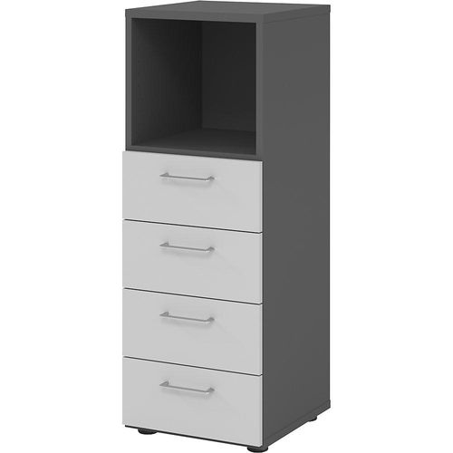4032062308974 - eurokraft pro Regalschrank 1 Fach offen 4 Schubladen graphit lichtgrau 4032062308974 - eurokraft pro Regalschrank 1 Fach offen 4 Schubladen graphit lichtgrau