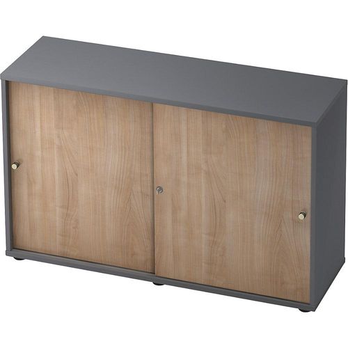 4032062160022 - eurokraft pro Schiebetürenschrank 1 Fachboden Mitteltrennwand graphit Nussbaum-Dekor 4032062160022 - eurokraft pro Schiebetürenschrank 1 Fachboden Mitteltrennwand graphit Nussbaum-Dekor