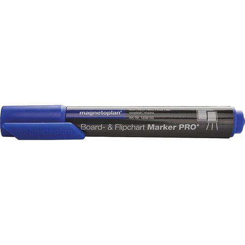 4013695047768 - Board- und Flipchartmarker PRO+ Strichstärke 15 - 3 mm VE 24 Stk blau magnetoplan