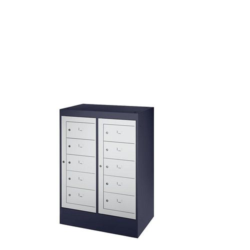 8697837508957 - Laptopschrank 10 Fächer HxB 1115 x 782 mm schwarzgrau   lichtgrau kaiserkraft