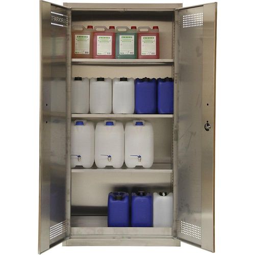 4061753293084 - eurokraft pro Umweltschrank Edelstahl HxBxT 1950 x 950 x 420 mm mit 3 Fachböden und Wannenboden