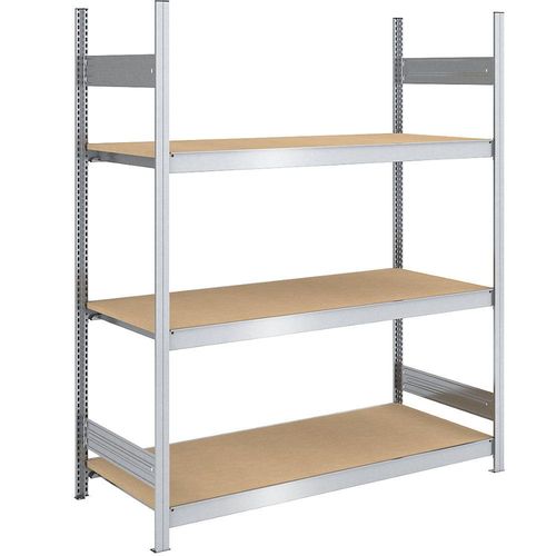 4250623703710 - Großfach-Steckregal mit Spanplatten Höhe 2000 mm Breite 1500 mm Feldlast 1200 kg Tiefe 800 mm Grundregal hofe