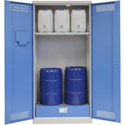 4061753293060 - eurokraft pro Fass-Schrank HxBxT 1950 x 950 x 500 mm mit Gitterrostboden
