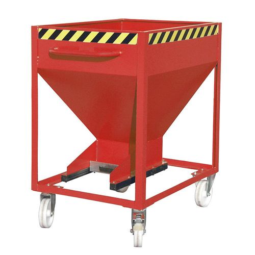 4052462014398 - Kippbehälter SR-D 375 Tragkraft 375 kg mit Rollen & Schieberverschluss B 780 x H 1230 mm Stahl feuerrot RAL 3000