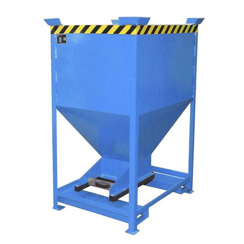 4052462014213 - eurokraft pro Silobehälter Trichterform stationär mit Einfahrtaschen Volumen 06 m³ lichtblau