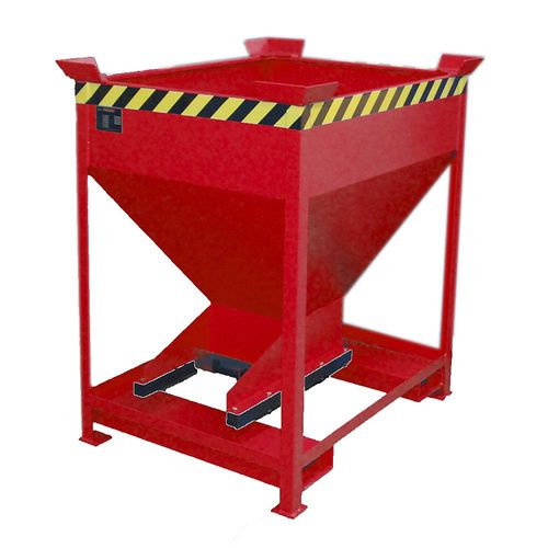 4052462014145 - eurokraft pro Silobehälter Trichterform stationär mit Einfahrtaschen Volumen 0375 m³ feuerrot