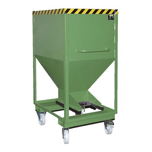 4052462014350 - eurokraft pro Silobehälter Trichterform fahrbar mit Einfahrtaschen Volumen 06 m³ resedagrün