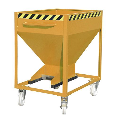 4052462014381 - Kippbehälter SR-D 375 Tragkraft 375 kg mit Rollen & Schieberverschluss B 780 x H 1230 mm Stahl gelborange RAL 2000