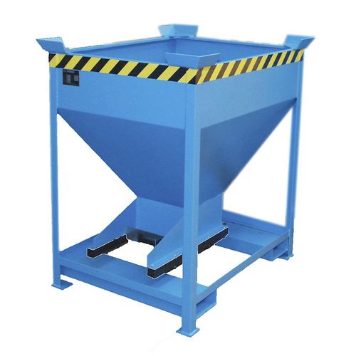 4052462014152 - eurokraft pro Silobehälter Trichterform stationär mit Einfahrtaschen Volumen 0375 m³ lichtblau