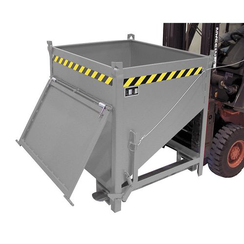 4052462014602 - Silobehälter SGK 75 Zugseil-Entleerung L 1000 x B 1200 x H 1170 mm 075 m³ bis 1000 kg Stahl Mausgrau
