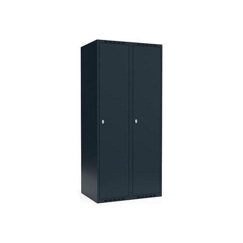 7042423392501 - Spind Fydor 2 Abteile grau B 800 mm 2 Abteile flache Dachform Vorhängeschloss kaiserkraft