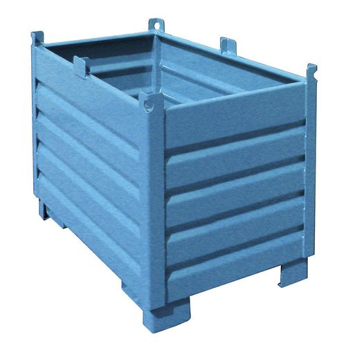 4052462028609 - Sammelbehälter-System SBS 500 L 600 x B 1200 x H 850 mm bis zu 3-fach stapelbar lackiert mit Transportwagen lichtblau RAL 5012