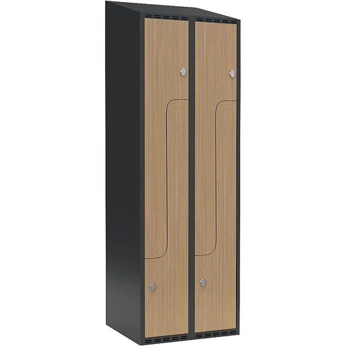 7042424834253 - Z-Spind Fydor 2 Abteile grau Eiche B 600 mm 2 Abteile schräge Dachform Vorhängeschloss kaiserkraft 7042424834253 - Z-Spind Fydor 2 Abteile grau Eiche B 600 mm 2 Abteile schräge Dachform Vorhängeschloss kaiserkraft