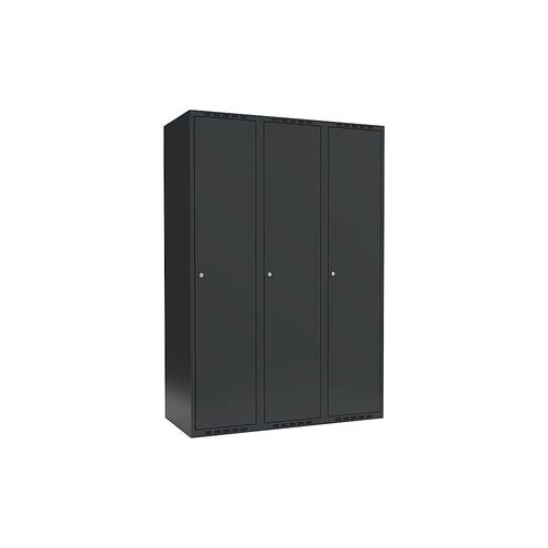 7042423393133 - Spind Fydor 3 Abteile grau B 1200 mm 3 Abteile flache Dachform Zylinderschloss kaiserkraft 7042423393133 - Spind Fydor 3 Abteile grau B 1200 mm 3 Abteile flache Dachform Zylinderschloss kaiserkraft