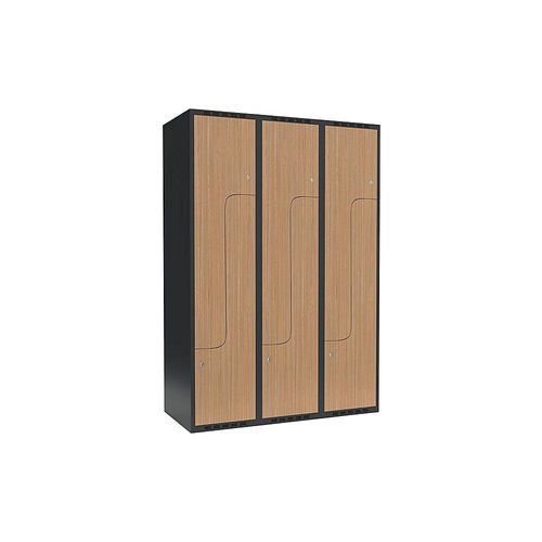 7042424806915 - Z-Spind Fydor 3 Abteile grau Eiche B 1200 mm 3 Abteile flache Dachform Zylinderschloss kaiserkraft 7042424806915 - Z-Spind Fydor 3 Abteile grau Eiche B 1200 mm 3 Abteile flache Dachform Zylinderschloss kaiserkraft