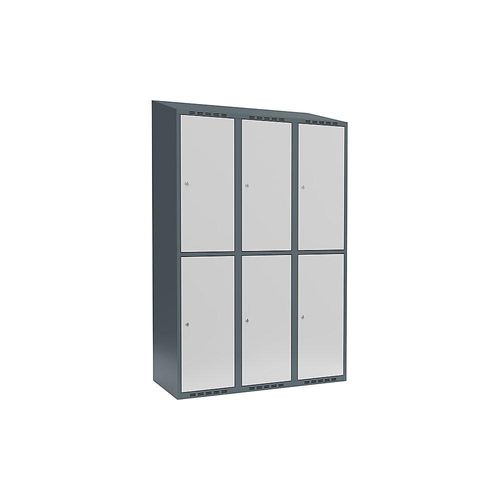 7042424846935 - Doppelstock-Spind Fydor 3 Abteile blaugrau lichtgrau B 1200 mm 3 Abteile schräge Dachform Zylinderschloss kaiserkraft 7042424846935 - Doppelstock-Spind Fydor 3 Abteile blaugrau lichtgrau B 1200 mm 3 Abteile schräge Dachform Zylinderschloss kaiserkraft