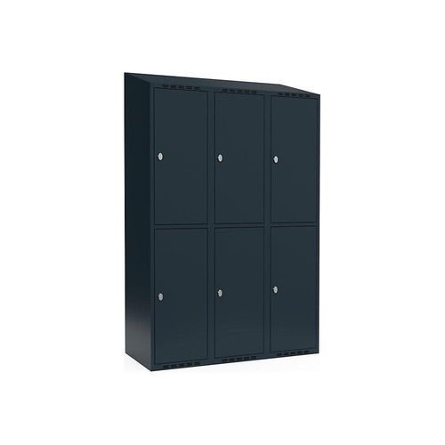 7042424834147 - Doppelstock-Spind Fydor 3 Abteile grau B 1200 mm 3 Abteile schräge Dachform Vorhängeschloss kaiserkraft 7042424834147 - Doppelstock-Spind Fydor 3 Abteile grau B 1200 mm 3 Abteile schräge Dachform Vorhängeschloss kaiserkraft