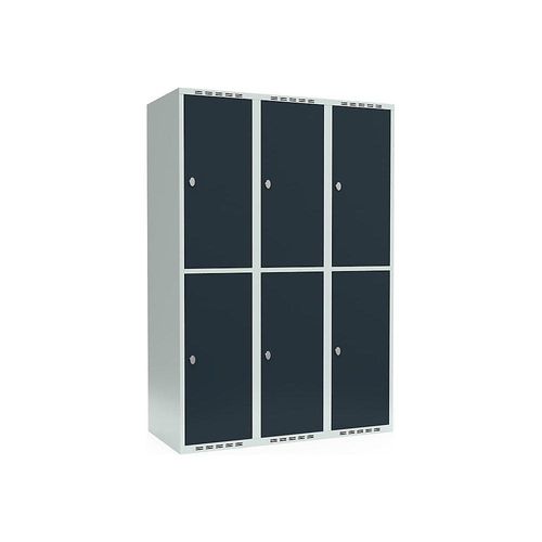 7042423062138 - Doppelstock-Spind Fydor 3 Abteile lichtgrau grau B 1200 mm 3 Abteile flache Dachform Vorhängeschloss kaiserkraft 7042423062138 - Doppelstock-Spind Fydor 3 Abteile lichtgrau grau B 1200 mm 3 Abteile flache Dachform Vorhängeschloss kaiserkraft