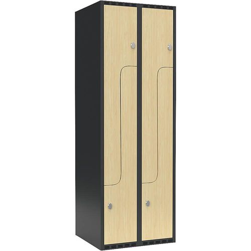 7042424602968 - Z-Spind Fydor 2 Abteile grau   Birke B 600 mm 2 Abteile flache Dachform Vorhängeschloss kaiserkraft