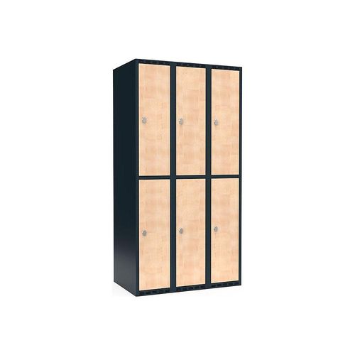 7042424666861 - Doppelstock-Spind Fydor 3 Abteile grau   Birke B 900 mm 3 Abteile flache Dachform Vorhängeschloss kaiserkraft