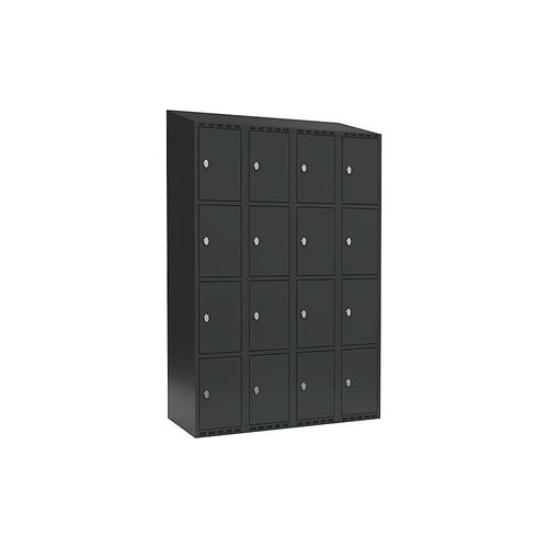 7042424830927 - 4er-Schließfachschrank Fydor 4 Abteile grau B 1200 mm 4 Abteile schräge Dachform Vorhängeschloss kaiserkraft