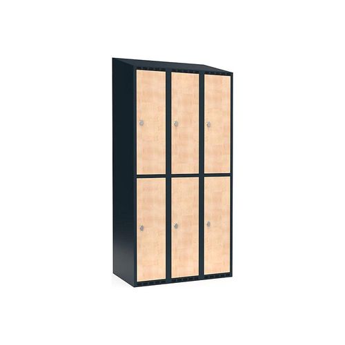 7042424667189 - Doppelstock-Spind Fydor 3 Abteile grau Birke B 900 mm 3 Abteile schräge Dachform Vorhängeschloss kaiserkraft 7042424667189 - Doppelstock-Spind Fydor 3 Abteile grau Birke B 900 mm 3 Abteile schräge Dachform Vorhängeschloss kaiserkraft