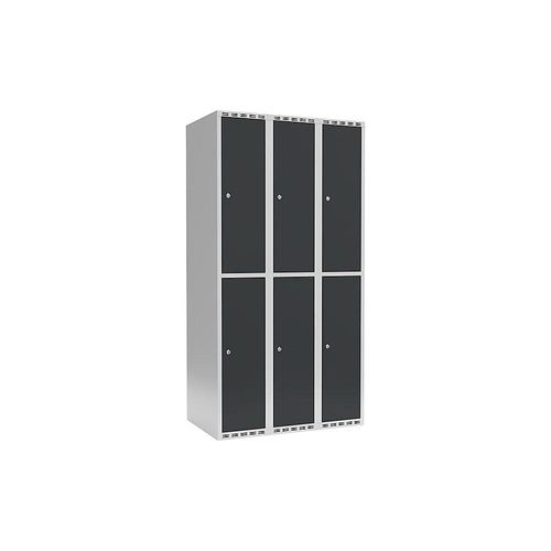 7042423058476 - Doppelstock-Spind Fydor 3 Abteile lichtgrau grau B 900 mm 3 Abteile flache Dachform Zylinderschloss kaiserkraft 7042423058476 - Doppelstock-Spind Fydor 3 Abteile lichtgrau grau B 900 mm 3 Abteile flache Dachform Zylinderschloss kaiserkraft