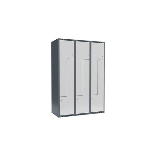 7042424853438 - Z-Spind Fydor 3 Abteile blaugrau lichtgrau B 1200 mm 3 Abteile flache Dachform Zylinderschloss kaiserkraft 7042424853438 - Z-Spind Fydor 3 Abteile blaugrau lichtgrau B 1200 mm 3 Abteile flache Dachform Zylinderschloss kaiserkraft