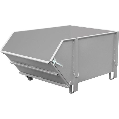 4052462037083 - eurokraft pro Stahlblechbehälter Volumen 1 m³ mit klappbarer Schüttklappe mausgrau 4052462037083 - eurokraft pro Stahlblechbehälter Volumen 1 m³ mit klappbarer Schüttklappe mausgrau